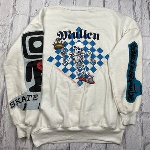 Vtg 1986 Bones Brigade Powell Peralta Rodney Mullen Skeleton Graphic Sweatshirt